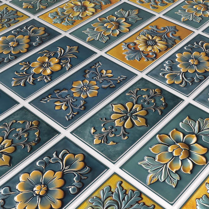 VICCI 32Pcs Tile Decals - Peel and Stick Kitchen Backsplash - Decorative Wall Tiles Stickers 8" x 4" Self-Adhesive Waterproof Removable for Bathroom Cabinets Home DIY Projects Decor