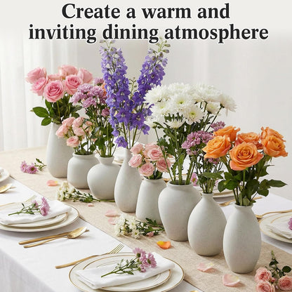 8 Pcs Bud Vases Small Ceramic Vase Modern Farmhouse Home Decor Mini Ceramic Decor for Dining Tables Living Rooms Shelves Bookshelves (Classic)