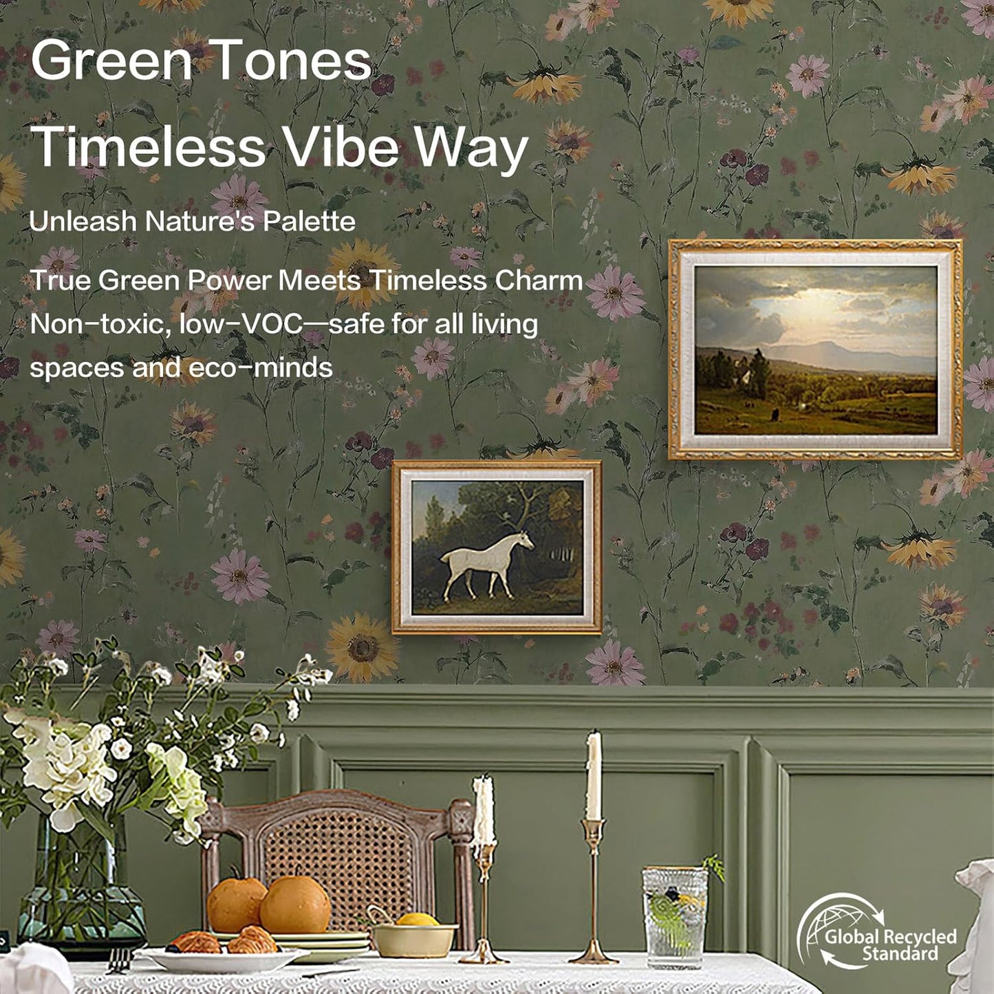 Dimoon 17.3" X 78.7" Peel and Stick Wallpaper Floral Contact Paper Boho Beige White Renter Friendly Natural Wall Paper Waterproof Removable Self Adhesive Wallpaper for Bedroom Livingroom Vinyl Roll