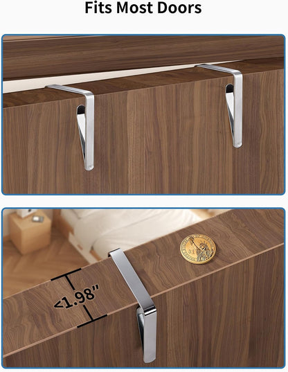 JARLINK 2 Pack Over the Door Organizer Storage, 5 Shelf Hanging Door Organizer with 5 Large Capacity Pockets, Anti Tilt 44 lb Load Behind Door Storage for Bedroom, Bathroom, Pantry, Nursery, (Grey)