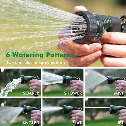 RESTMO Garden Hose Spray Nozzle, Water Hose Nozzle Heavy Duty, High Pressure Hand Sprayer with 6 Adjustable Watering Patterns, Slip Resistant for Watering Plants, Car Washing & Pet Showering, Purple