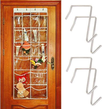 Extra Large Hanging Crystal Clear Over Door Shoe Organizers, Closet Shoe Organizer Shoe Rack Organizer Shoe Storage, 12+6Pockets, 4Hooks, white (59"x 21.6")