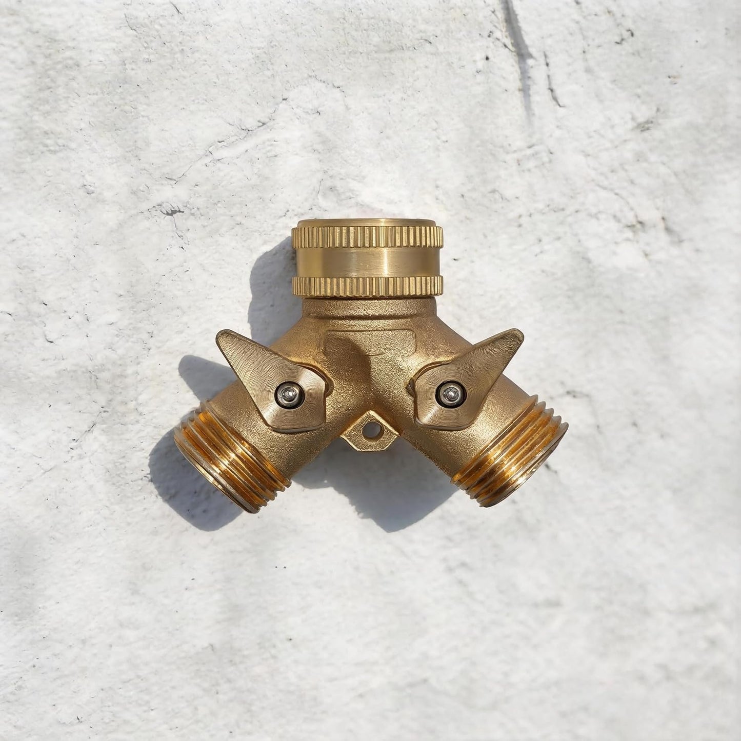 ‌VANCOCO 2 Way Garden Hose Splitter, 3/4" Heavy Duty Solid Brass Hose Y Splitter With 2 Shut-off for Outdoor Faucet & Garden Hose