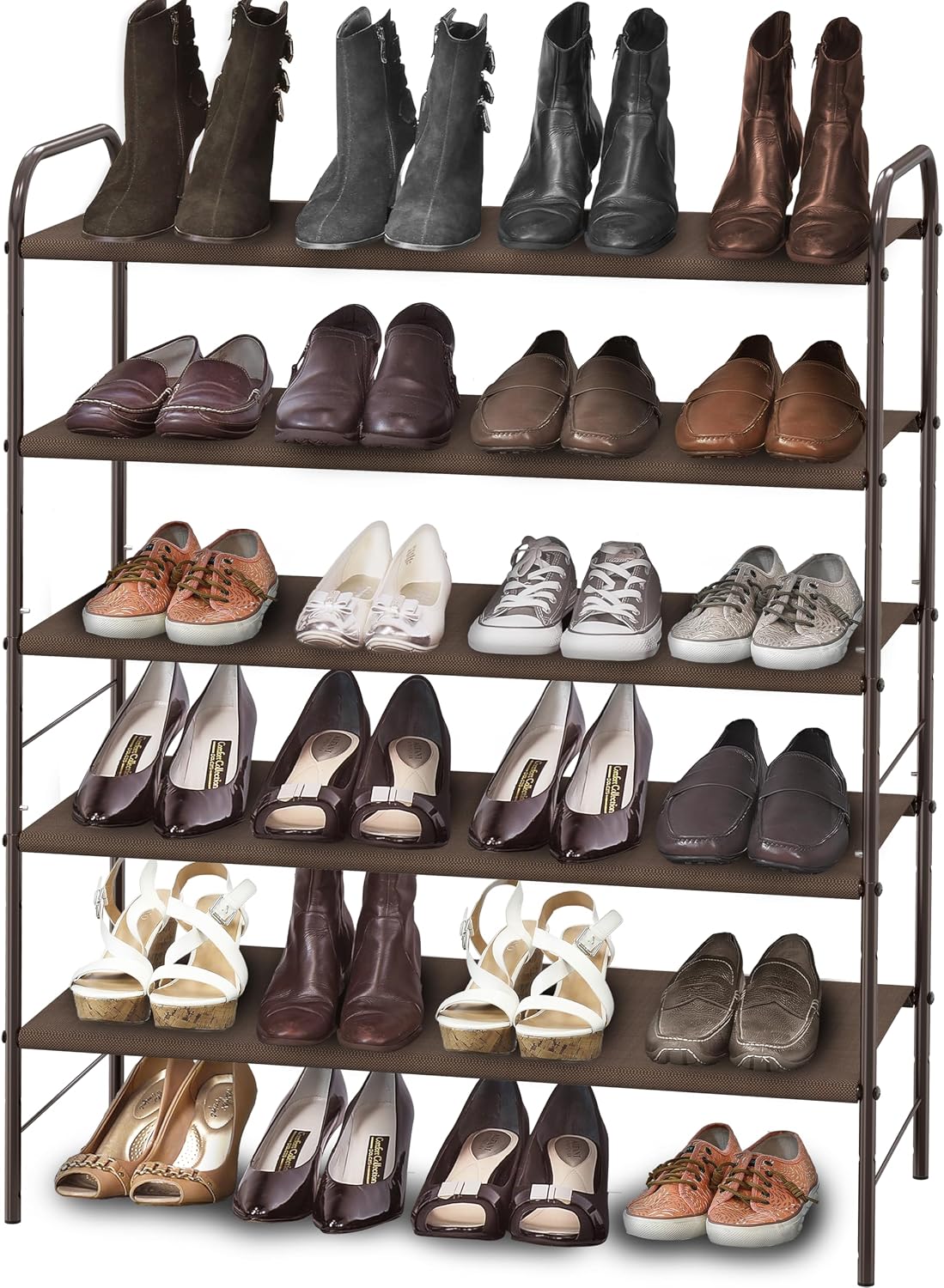 Simple Houseware 3-Tier Shoe Rack Storage Organizer, Grey – Space-Saving Shoe Shelf, Holds 9–16 Pairs, Sturdy Metal Frame, Easy Assembly – Closet, Entryway, Bedroom Shoe Storage Solution