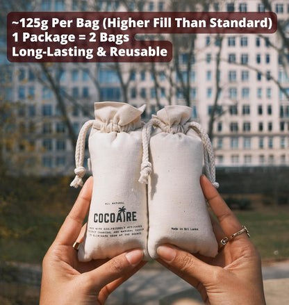 Shoe Deodorizer – Activated Coconut Charcoal Odor Absorber (2 Pack) – Removes Moisture & Odor from Shoes, Gym Bags & Closets – Reusable, Unscented Air Purifying Bags