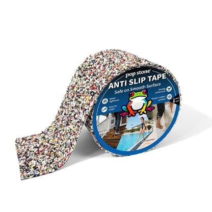 Waterproof Anti-Slip Traction Tape | 2" x16.5 FT | Heavy-Duty EPDM Rubber, Strong Grip & Barefoot Gentle | Indoor & Outdoor Solution: Poolside, Bath, Ramps, Stairs, Board Steps