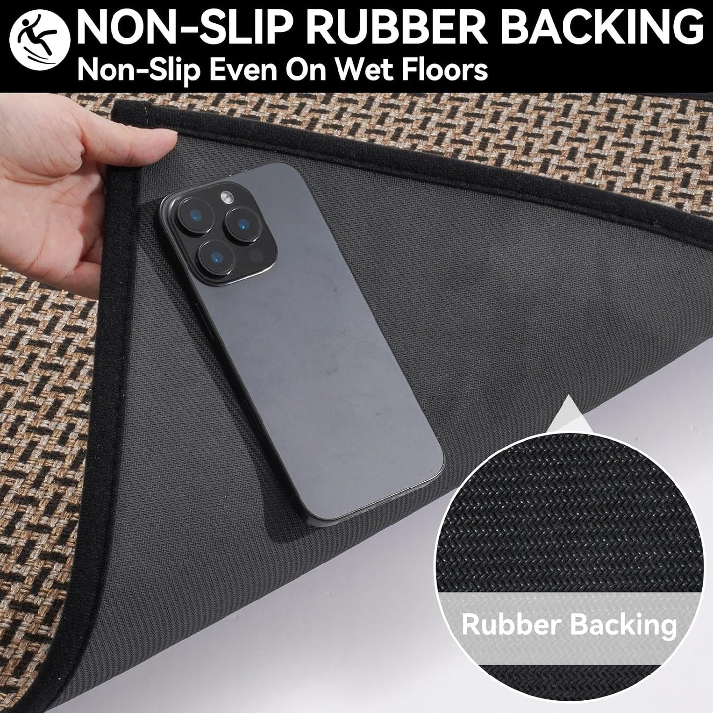 Door Mat 17"x30",Door Mat Indoor Entrance Dirt Resistant and Absorbent Non-Slip Rubber Backing Front Door Mats Washable Low-Profile Indoor Mats for Entryway, Inside Entrance Easy Clean Gray