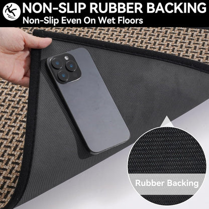 Door Mat 17"x30",Door Mat Indoor Entrance Dirt Resistant and Absorbent Non-Slip Rubber Backing Front Door Mats Washable Low-Profile Indoor Mats for Entryway, Inside Entrance Easy Clean Gray