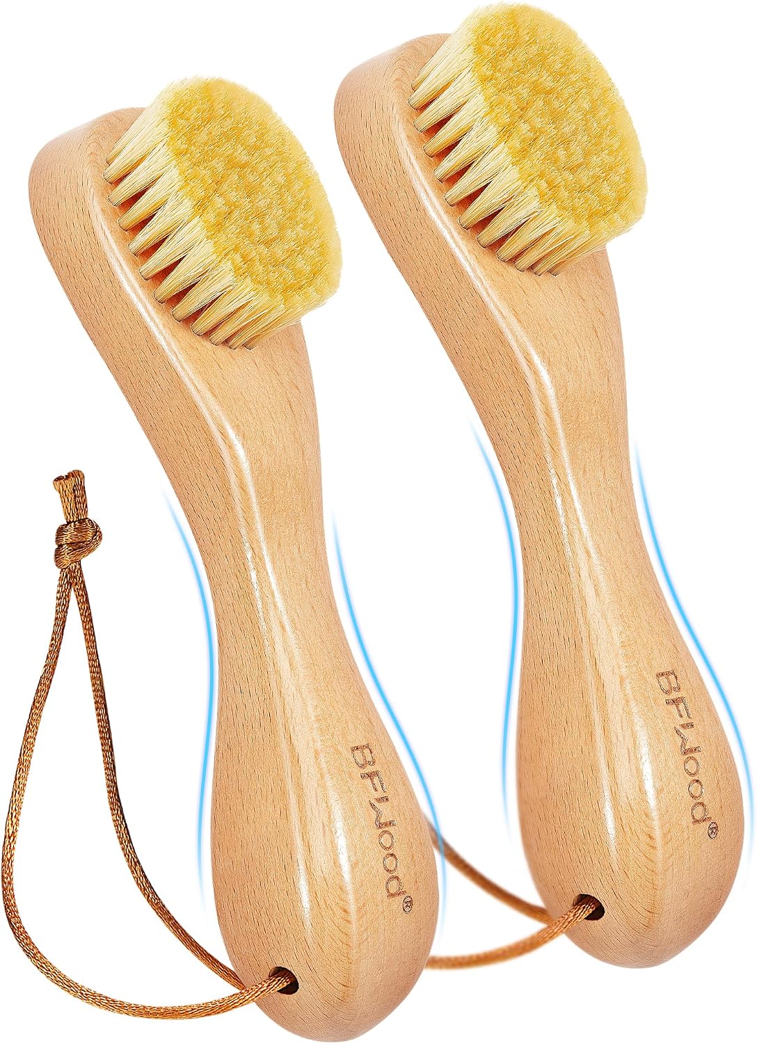 BFWood Laundry Stain Brush, Natural Soft Boar Bristles, Removes Tough Stains from Delicate Fabrics Like Knits, Cotton, and Linens, Gentle on Fabrics, No Damage
