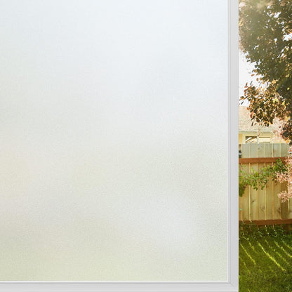 rabbitgoo Window Privacy Film, Frosted Glass Window Clings, Static Cling UV Heat Blocking Door Stickers for Home Bathroom, Removable Indoor Decal Coverings Day and Night, Pure, 17.5 x 78.7 Inches