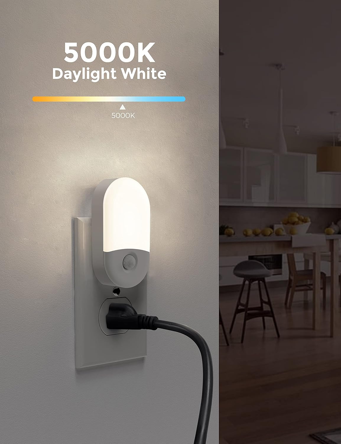 L LOHAS LED Motion Sensor Night Light, 2Pack, Motion Activated Night Light, Night Lights Plug into Wall Motion Sensor, 3000K Warm White, Adjustable Brightness 30/60LM, for Kids Adults Bathroom Bedroom