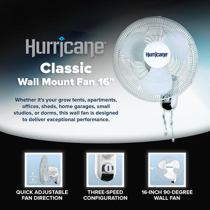 Hurricane Classic 6 Inch Clip Fan, 2 Speed Portable Desk Table Fan with Tilt, White