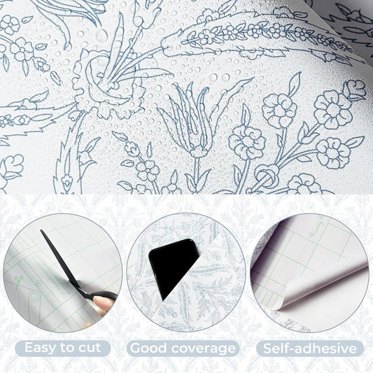YXTII 17.3" × 78.7" Vintage Wallpaper Peel and Stick Self Adhesive Removable Neutral Wallpaper for Bedroom Drawers Cabinets
