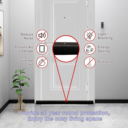 39 inch Door Sweep for Exterior Doors with 2 inch PP Soft Brush, Aluminum Dustproof Bottom of Door Weatherstrip (3)