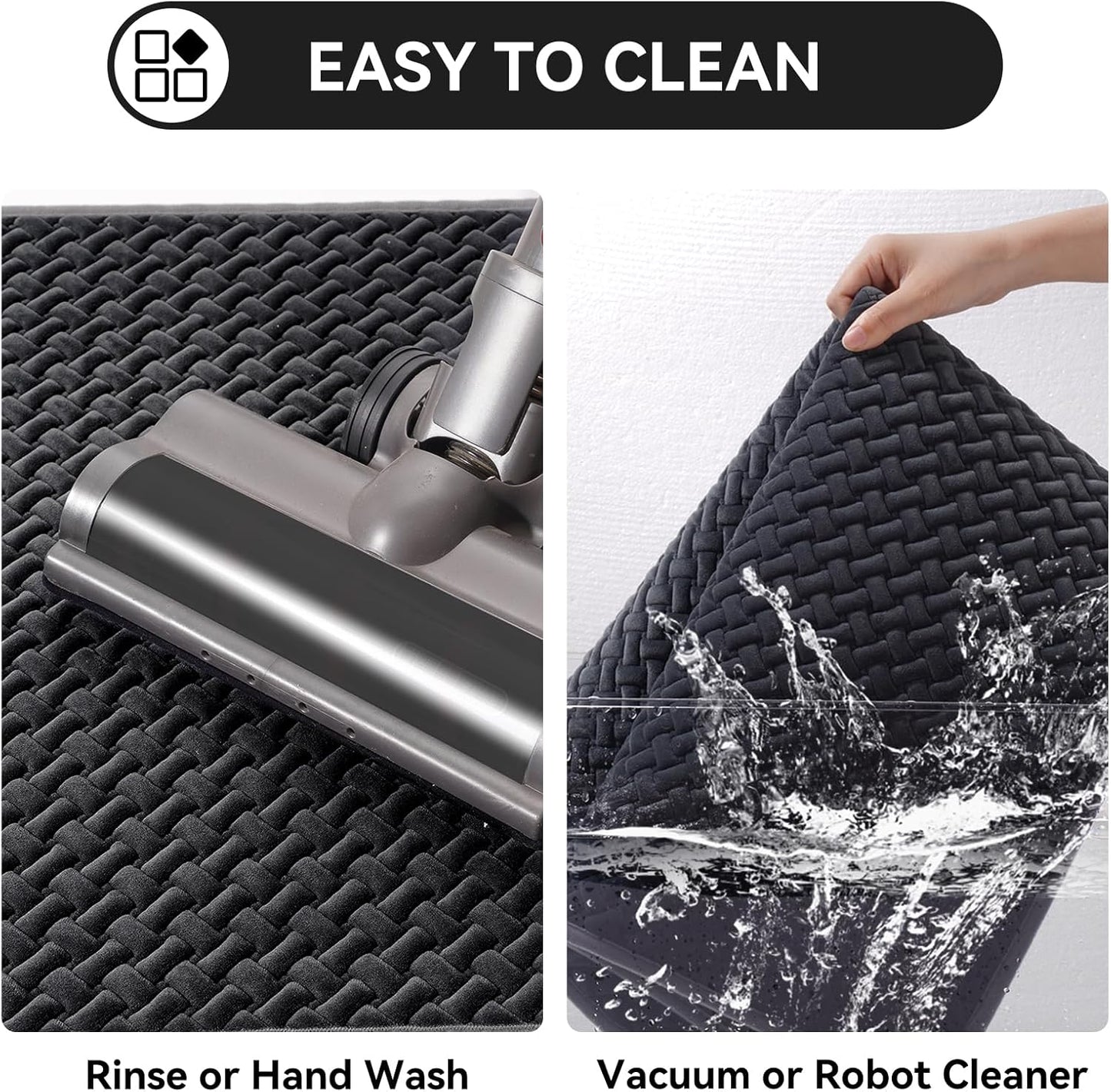 YDKGL Bathroom Rugs Non Slip, Super Absorbent Quick Dry Bath Mats for Bathroom, Foam Weave Texture Thin Bath Rugs Washable with Rubber Backing Fit Under Door Outside Shower,16" x 24“