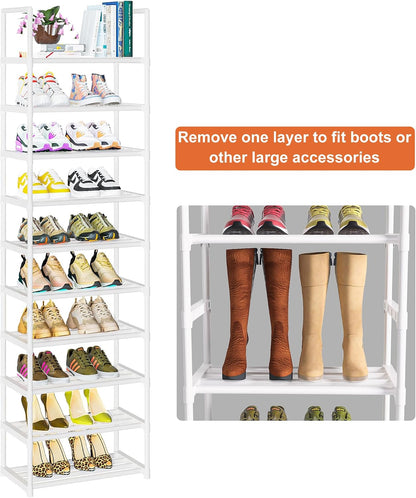 OYREL Sturdy Metal Organizer for Narrow Closets, Shoe Shelf Stand