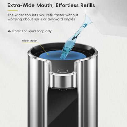 EKO Aroma 9 fl oz Automatic Liquid Soap Dispenser, Rechargeable & Water-Resistant Soap Dispenser for Kitchen and Bathroom with Adjustable Volume Control (Matte Black Steel)
