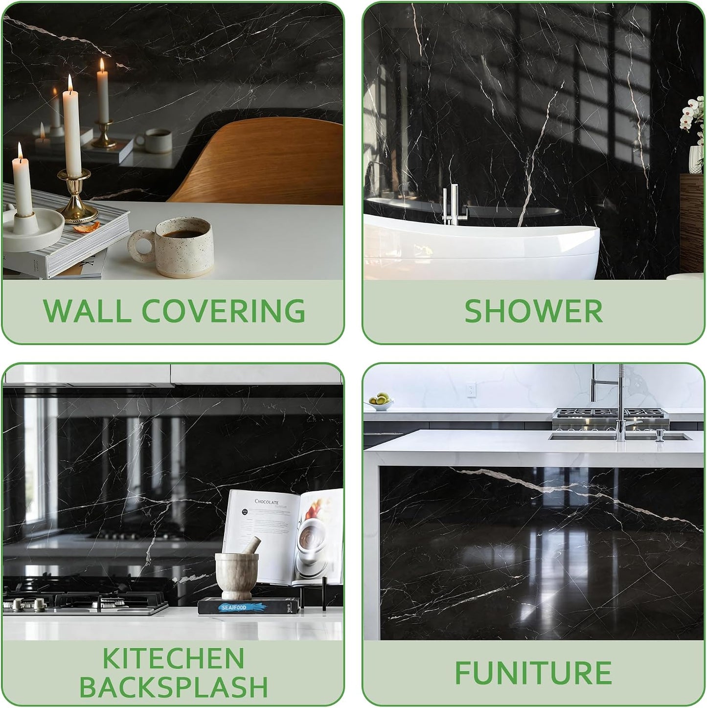 Marble Peel and Stick Waterproof Wall Paneling, 118" x 47" Carrara White Matte Finish Self-Adhesive Backsplash Tile Vinyl Wall Panel for Kitchen Bathroom Wall Decor, Covers 38.75 Sq. Ft.
