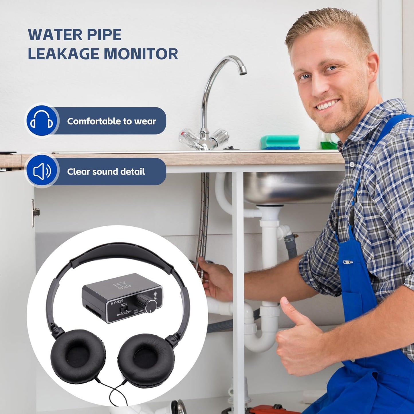 Water Leak Detection,Water Sensor Alarm Leak Detector for Home,Water Leak detectors Detector de fugas de agua Fieldpiece Leak Detector Underground PVC Pipe Locator Pool Leak Detection kit