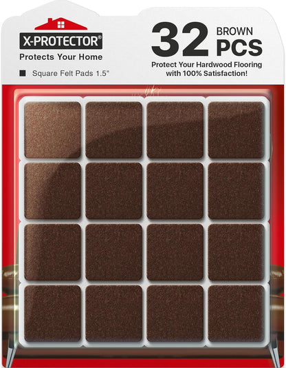 X-Protector Premium Felt Furniture Pads - 20 PCS 6 x 1/2" - Black Rectangular Pads with Tenacious Adhesive - Protects Hardwood, Laminate & Tile Floors