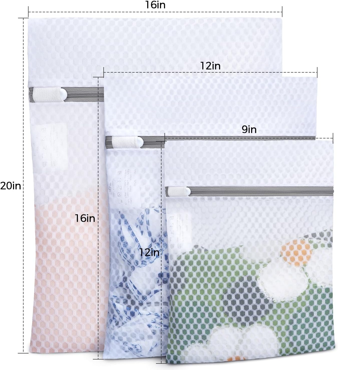 BAGAIL Laundry Bags Mesh Wash Bag for Intimates Lingerie and Delicates, 5Pcs (1XL,2L,2M)