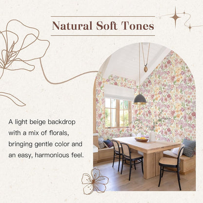 Heroad Boho Peel and Stick Wallpaper Beige Renter Friendly Wall Paper Peel and Stick Modern Contact Paper Neutral Geometric Wallpaper for Bedroom Bathroom Cabinets Decor Vinyl Waterproof 17.3"x78.7"