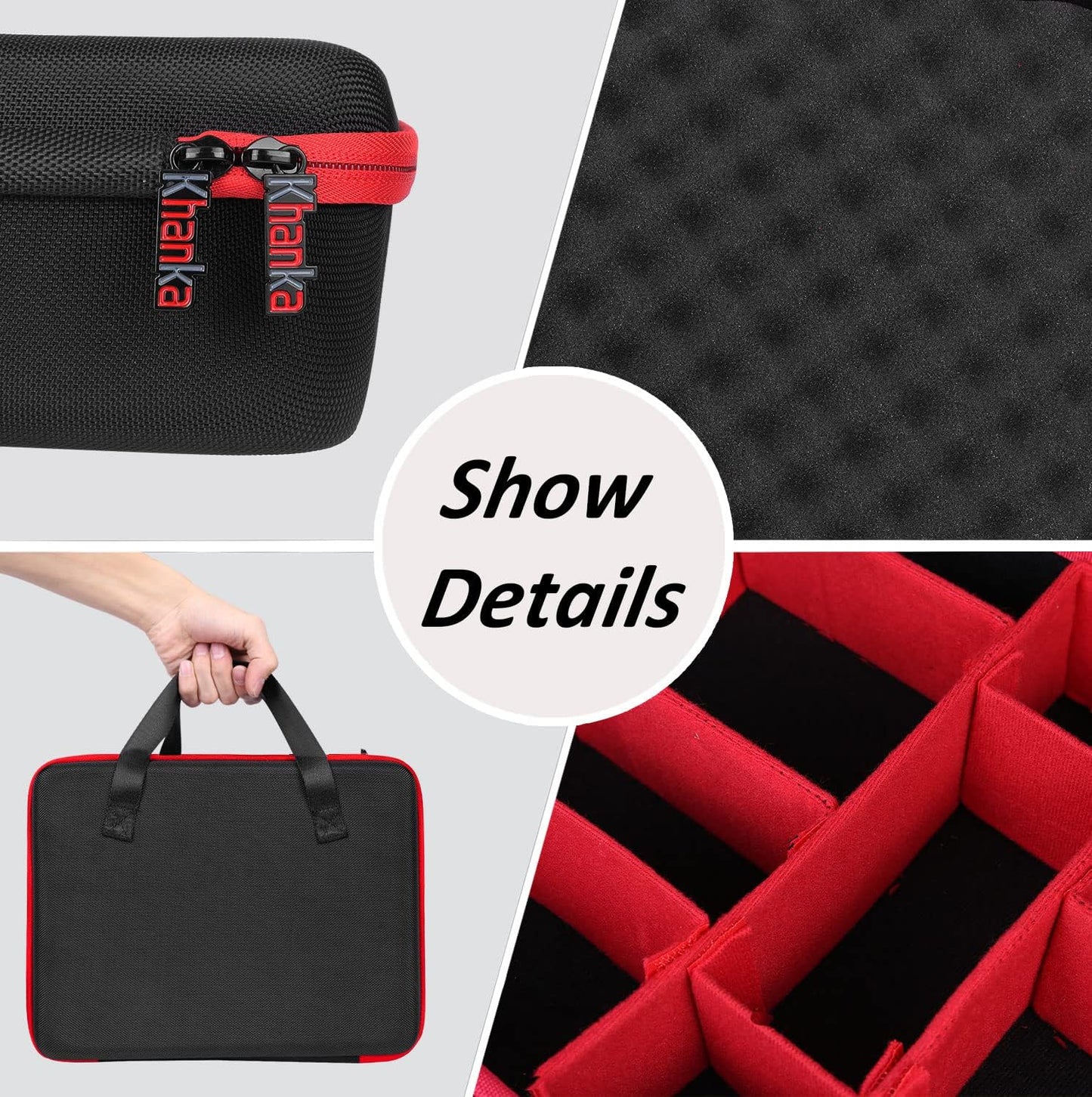 khanka Hard Battery Storage Box Holder, Carrying Case Replacement for Milwaukee M12 M18 18V and Charger - Holds 12V M18 18V 2.0/3.0/4.0/5.0/6.0/6.5/8/9.0/12.0-Ah Battery, Charger (Case Only)