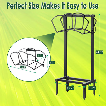 Metal Garden Hose Holder, Heavy Duty Water Hose Hanger, Wall Mounted Hoses Organizer, Hose Reel Stand Rack Hook, Hose Storage hold 150Ft Water Hoses for Outside Yard