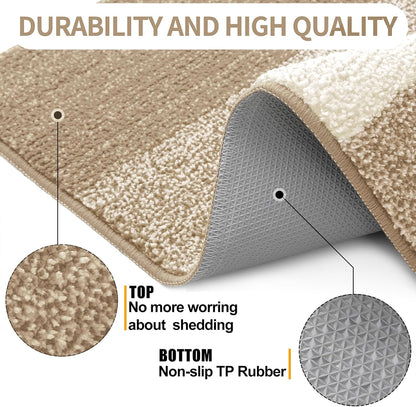 Kitinjoy Indoor Outdoor Door Mat, 32x20 Non-Slip Absorbent Dirt Trapper, Low-Profile Washable Inside Entrance Front Floor Mat, Sturdy Soft Entry Doormats for Entryway, Grey