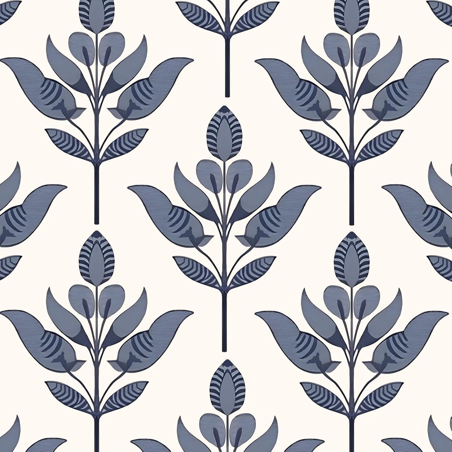 BOKEBEVE Leaves Contact Paper Floral Wallpaper Stick and Peel Boho Damask Wall Paper for Liner Drawer Cabinet Backsplash Renter Friendly Waterproof 17.5 x 118In