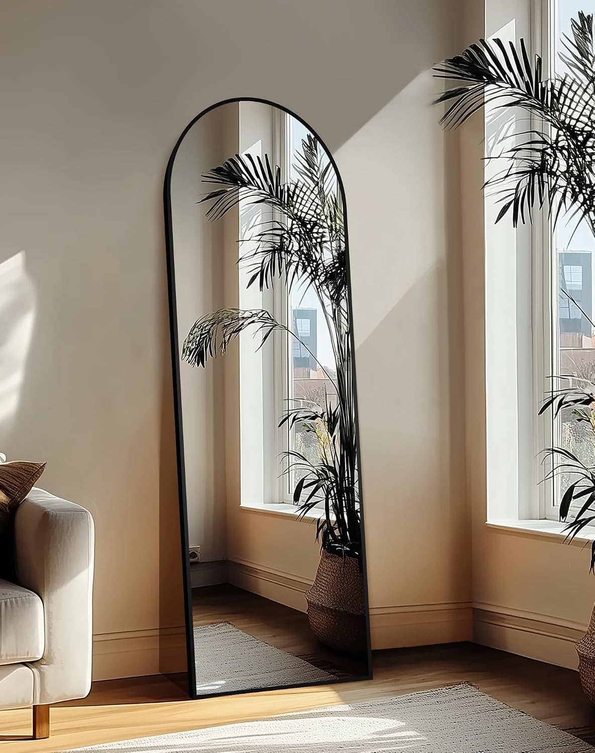 Delma Arched Mirror Full Length,Standing Mirror Full Body,Large Floor with Stand for Wall Entryway Door Bedroom Bathroom Living Room