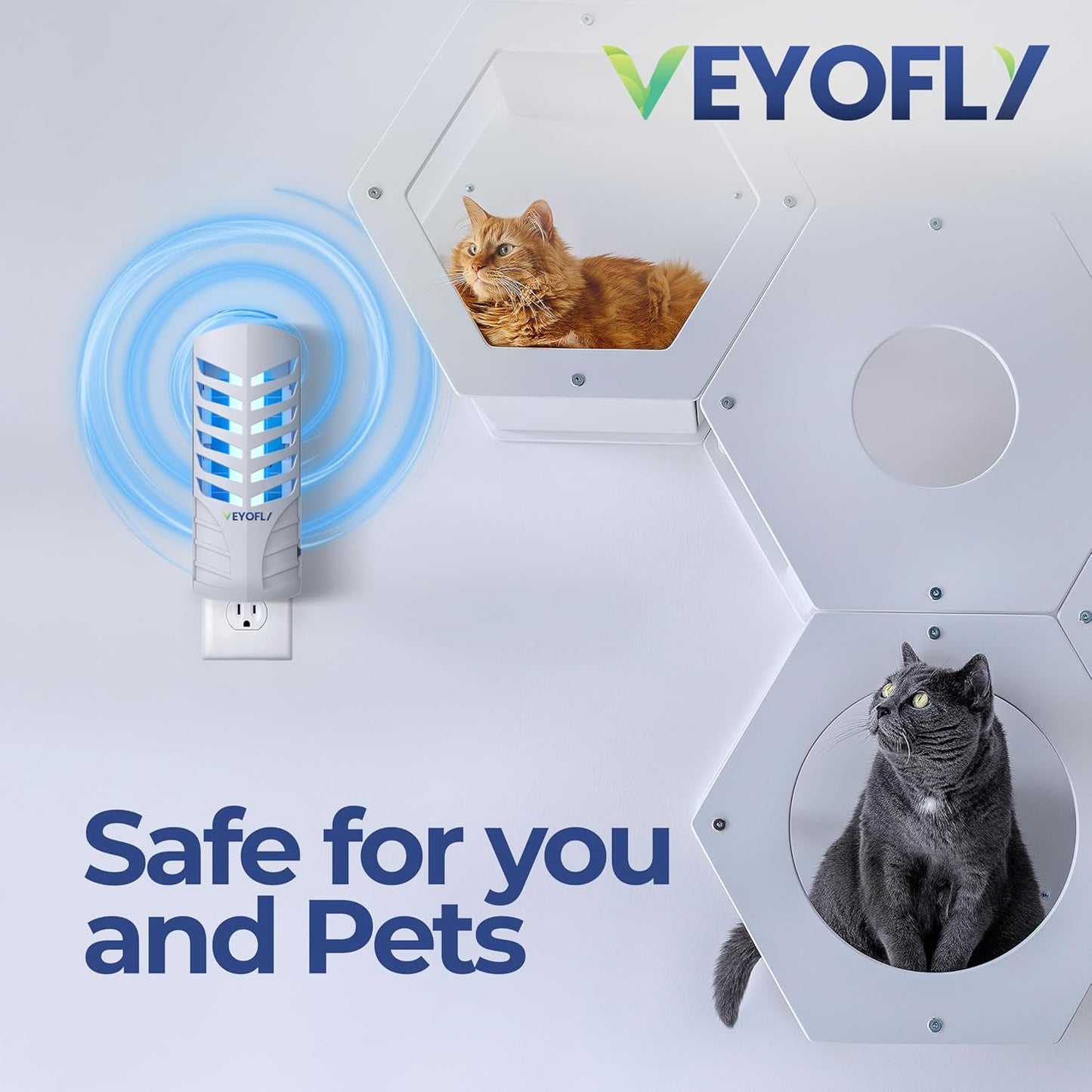 VEYOFLY Fruit Fly Traps for Indoors (2 Device + 6 Refills), Gnat Trap Indoor Plug in, Bug Traps, Flying Insect Trap, Gnat Traps for House Indoor, Fly Trap Indoor for Home Bug Light, Gnats Catcher