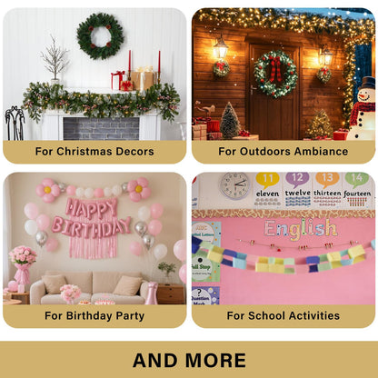WINNOW Double Sided Heavy Duty Extra Strong Adhesive Tape - 1.2" x 120" (Pack of 1) Indoor/Outdoor Household Nano Tape for Hanging Decorations, Lights, Garlands - Reusable and Damage-Free