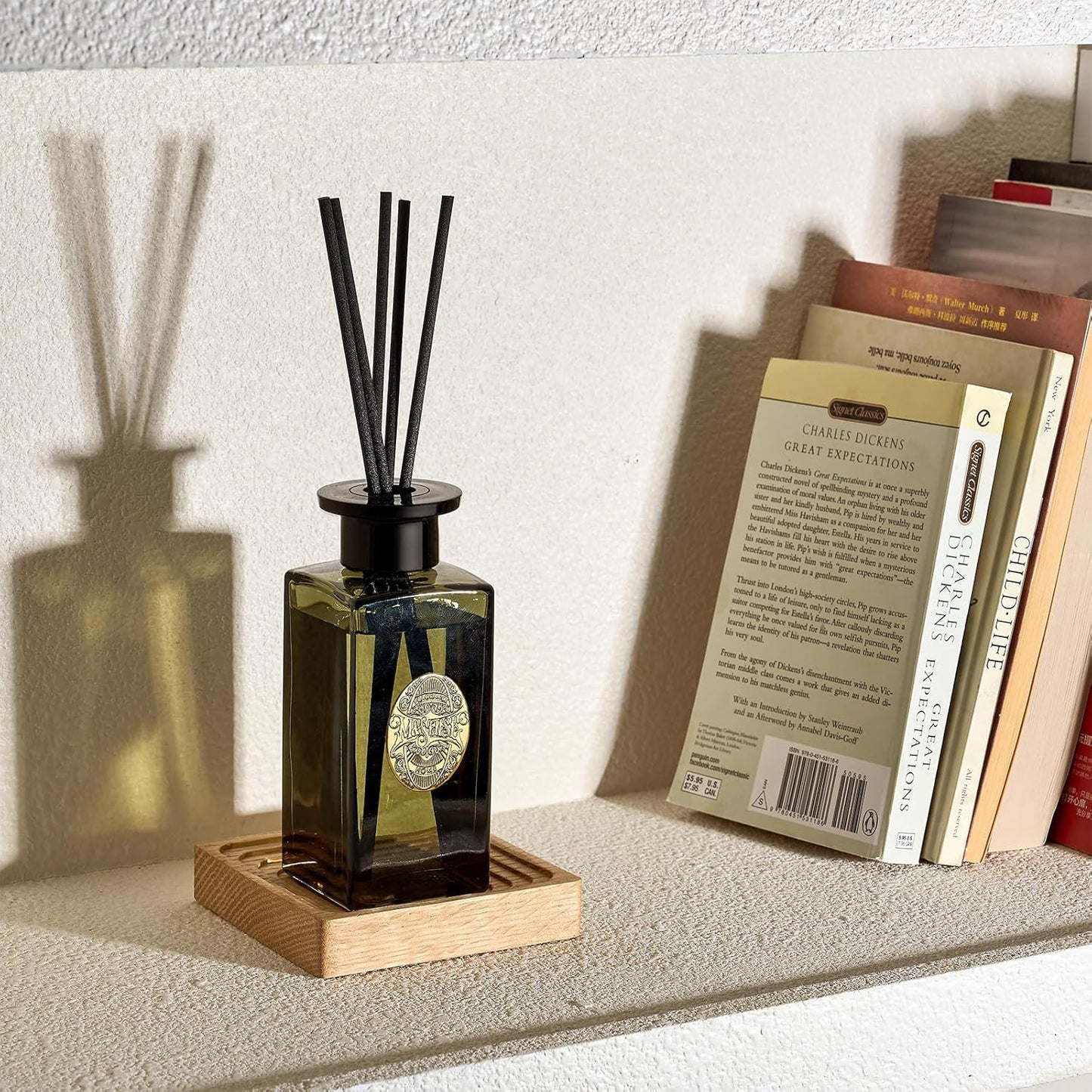 M&SENSE 6.3 oz Large Reed Diffuser Set | Lime+Basil Scent Oil Diffuser with Sticks | Hotel Collection Non-Toxic Home Fragrance |for Bedroom Bathroom Living Room - Colors A