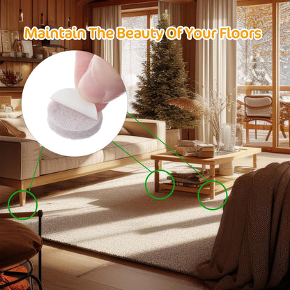 Felt Furniture Pads for Hardwood Floors - 96 Pcs Self Adhesive Chair Felt Pads, Anti Scratch Floor Protector, Furniture Sliders Moving Your Furnitures Smoothly, 3/4" Round