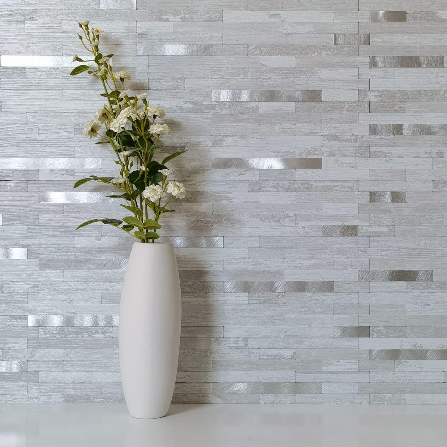 DICOFUN 10-Sheet Peel and Stick Backsplash Wall Tile, PVC Kitchen Backsplash Peel and Stick in Sandstone, 9.4 sq.ft