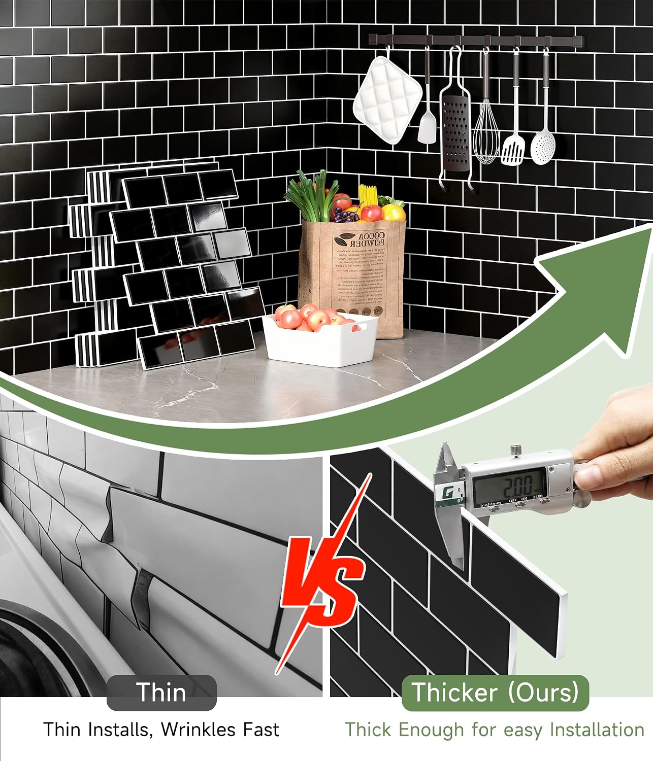 Yoillione Peel and Stick Backsplash for Kitchen: Self Adhesive Wall Tiles for Bathroom - Vinyl Thick Back Splash Tile (10, Light Coffee)