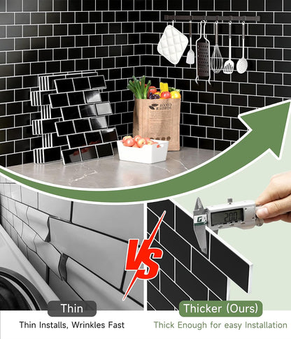 Yoillione Peel and Stick Backsplash for Kitchen: Self Adhesive Wall Tiles for Bathroom - Vinyl Thick Back Splash Tile (10, Light Coffee)