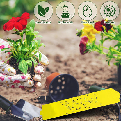 40 Piece Hanging Insect Fly Glue Trap, Sticky Traps with Attractant, Yellow Sticky Fly Strips Gnat Traps for Kitchen, Indoor Plants, Garden Adhesive Glue Boards