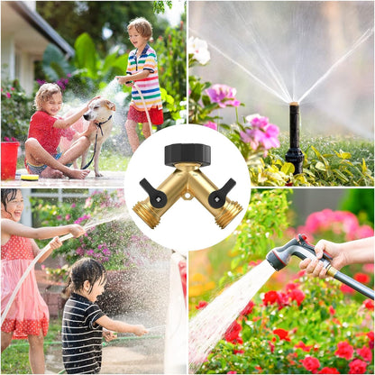 Garden Hose Splitter 2 Way Heavy Duty,Faucet Splitter, Outdoor Faucet Splitter, y Adapter for Water Hose, Water Spigot Splitter （2Pcs）
