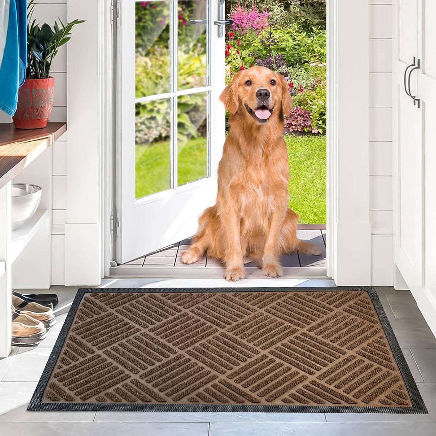 DM23 Heavy Duty Front Door Mats Non Slip Rubber Backing Entrance Mat Shoes Scraper Welcome Mat