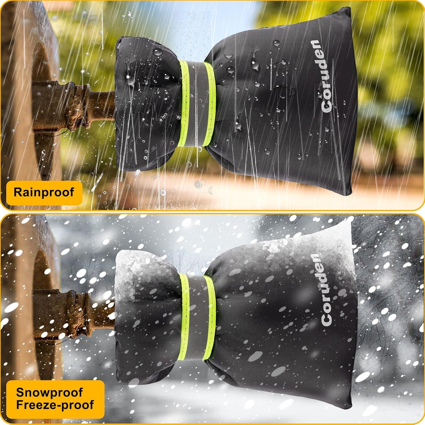 Pro Outdoor Faucet Covers for Winter Freeze Protection, Thicken 7.1" W x 8.7" H Outside Hose Bib Covers for Winter, Water Spigot Covers Insulated for Winter Waterproof Reusable (Blalck-4PCS)