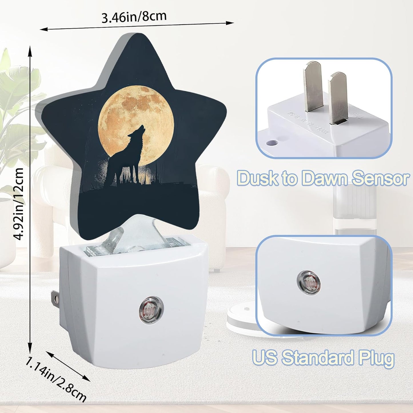 Lavender Butterfly Nightlight,Summer Flowers Star Night Lights Plug into Wall Decorations for Bedroom Bathroom,Dusk to Dawn Sensor Kitchen Hallway Stairs Energy Efficient Desk Lamp