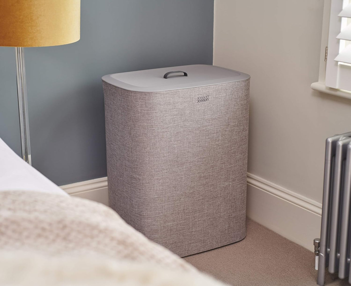 Joseph Joseph Tota Trio 90 liter/23.8 gallon Laundry Hamper Separation Basket with lid, 3 Removable Washing Bags with Handles- Ecru