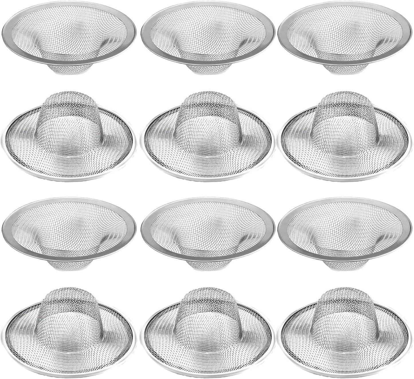 2 pcs Heavy Duty Stainless Steel Slop Basket Filter Trap, 2.75" Top / 1" Mesh Metal Sink Strainer,Perfect for Kitchen Sink/Bathroom Bathtub RV Wash Basin Floor Drain Balcony Drain Hole