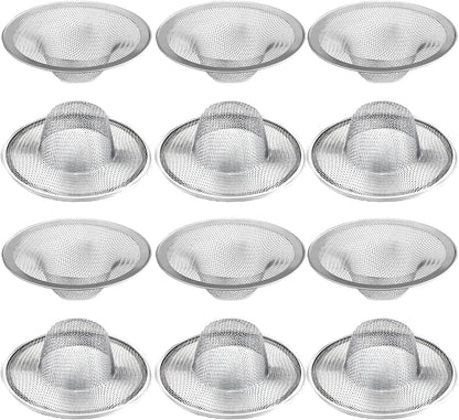 2 pcs Heavy Duty Stainless Steel Slop Basket Filter Trap, 2.75" Top / 1" Mesh Metal Sink Strainer,Perfect for Kitchen Sink/Bathroom Bathtub RV Wash Basin Floor Drain Balcony Drain Hole