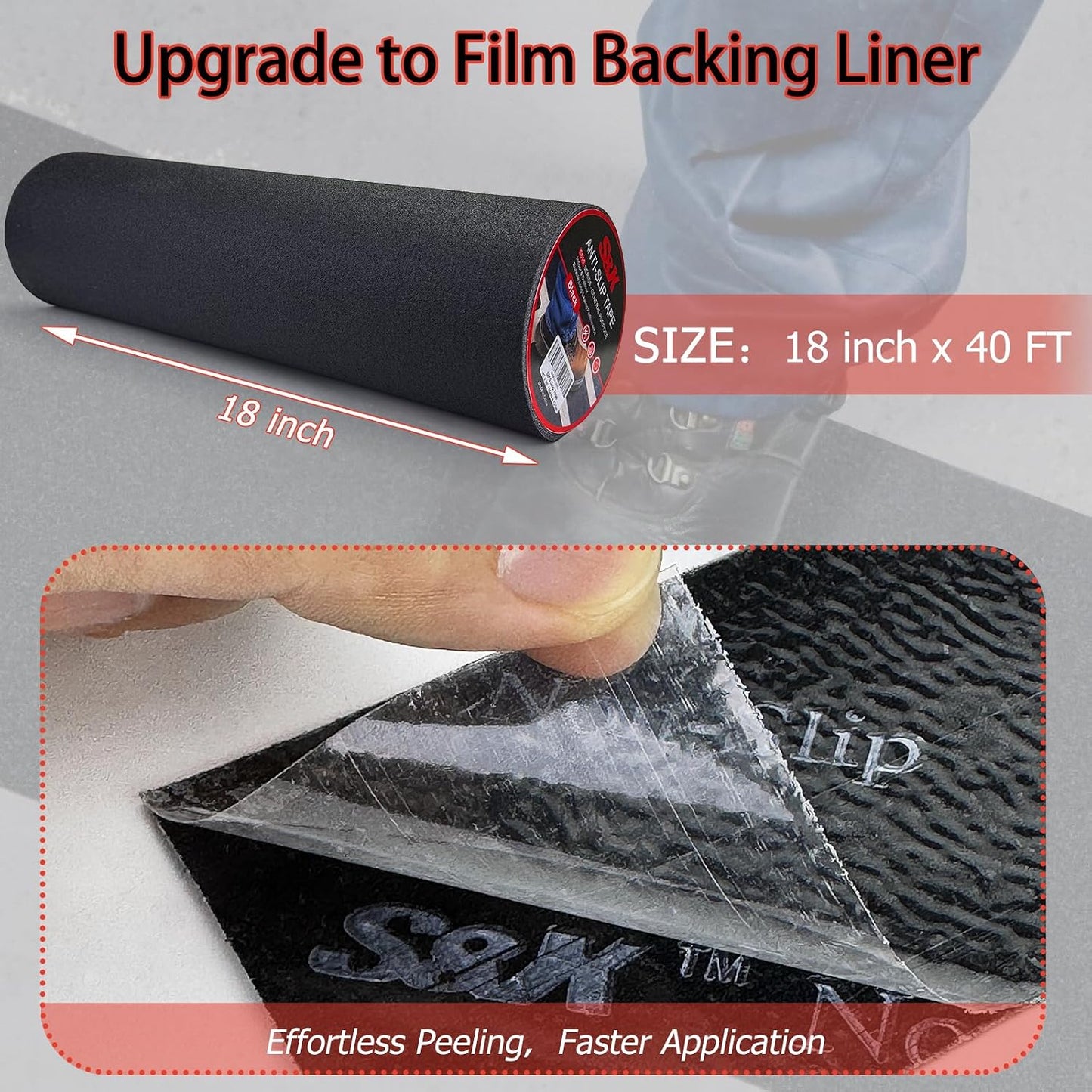 S&X Premium Outdoor Anti-Slip Tape - 4" x 60' Black Non-Slip Traction for Stairs, Ramps, Walkways, Boats, Weatherproof, High Traction, Long-Lasting Safety Solution