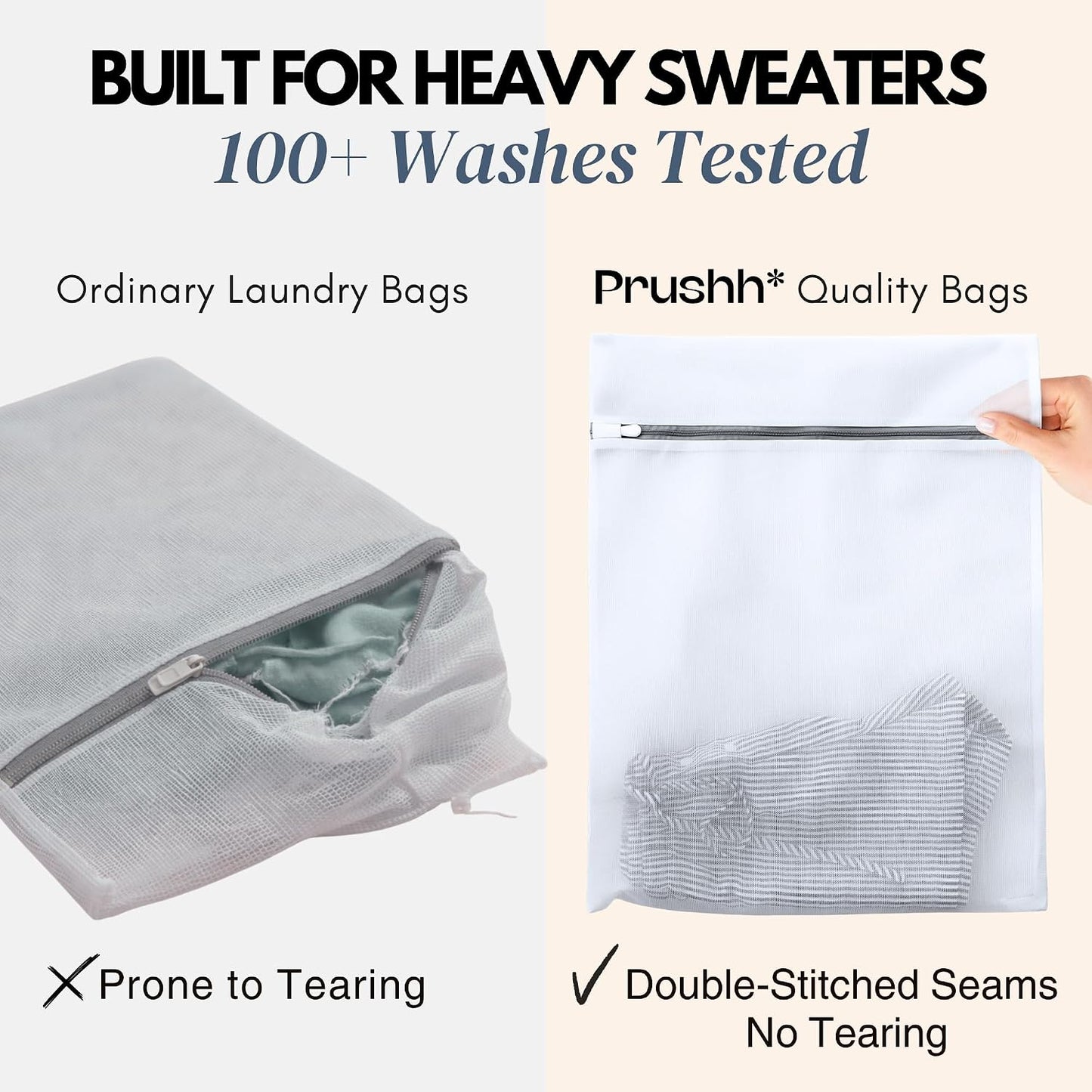 3Pc Spacious Durable Mesh Laundry Bags (16x20 Inches) Protects Delicates, Fine Mesh for Uniform Wash & Dry, Auto-Lock Zipper, Washer-Friendly, For Home, Dorm or Storage, Fits Socks to Sweaters