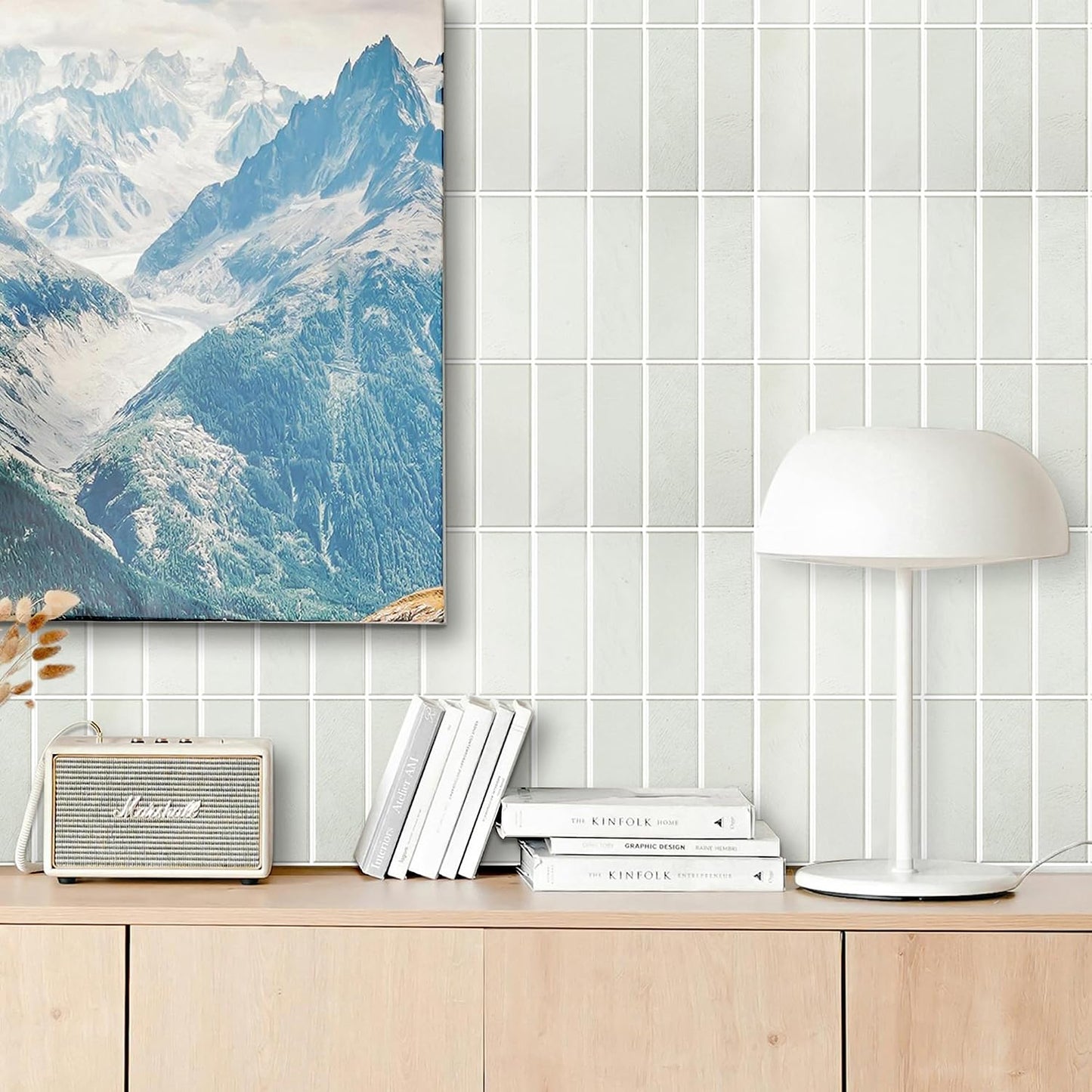 White Peel and Stick Backsplash Tiles for Kitchen, 10-Pack Self-Adhesive Waterproof Vinyl Bathroom Wall Tile(12 * 12 inches)