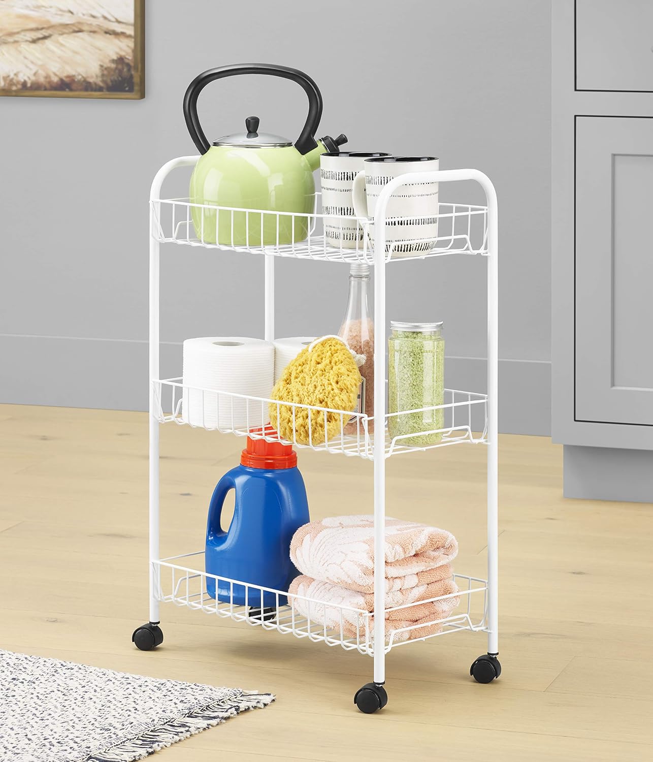 Whitmor 3 Tier Rolling Laundry Cart 8.50x26.0x31.0